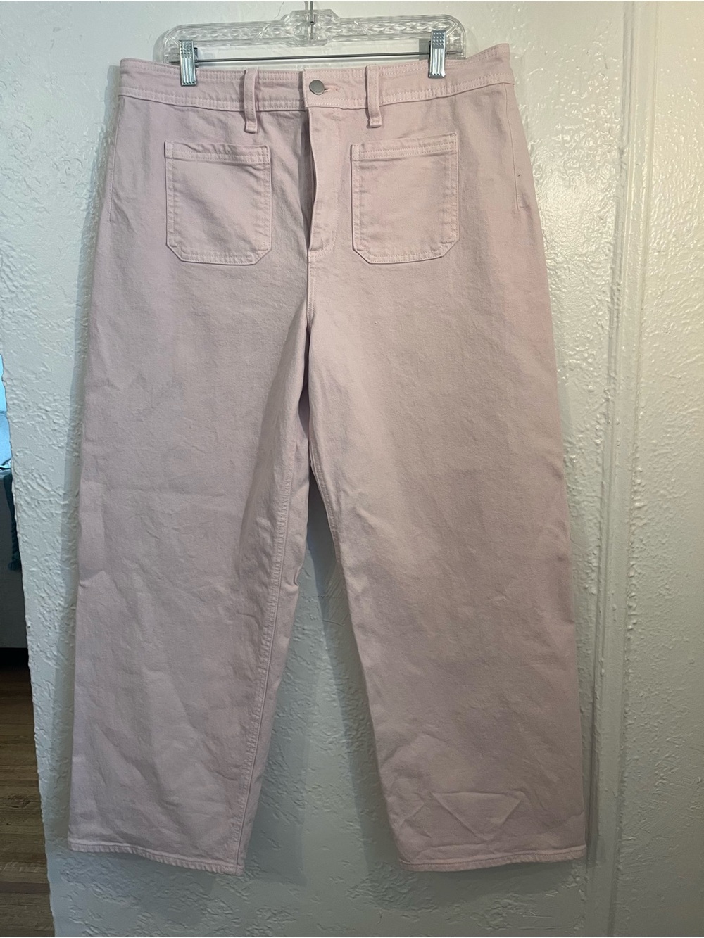 Light Pink Straight Leg Cotton Pants